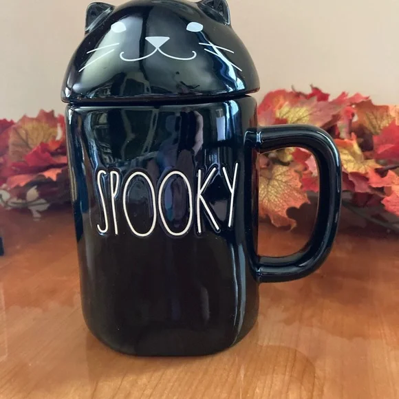 Rae Dunn Black Spooky Halloween Topper Mug - Picture 2 of 13